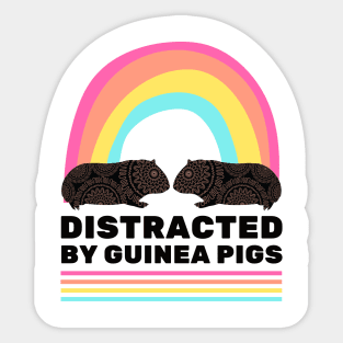 Distracted by Guinea Pigs Sticker